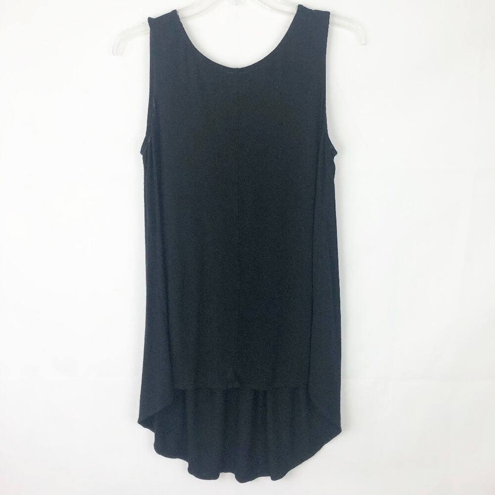 Cynthia Rowley Sleeveless High-Low Hem Black Top Size S